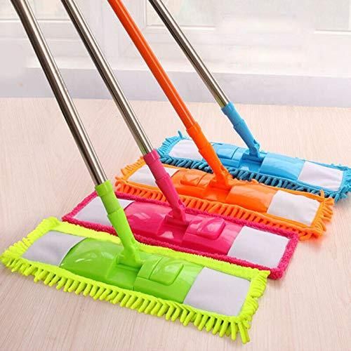 Mop-Wet and Dry Cleaning Flat Microfiber Floor Cleaning Mop with Telescopic Long Handle Dry Mop